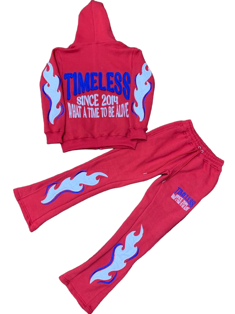 Flame Sweatsuit - Red/Blue