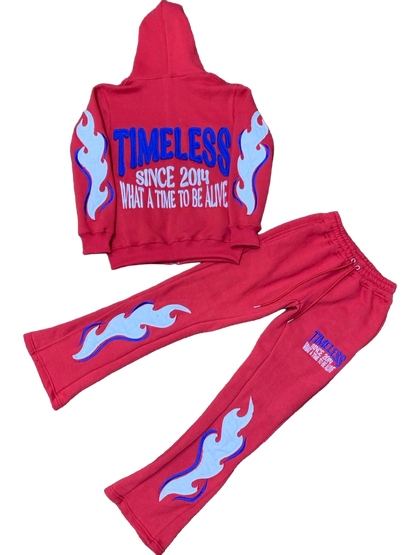 Flame Sweatsuit - Red/Blue