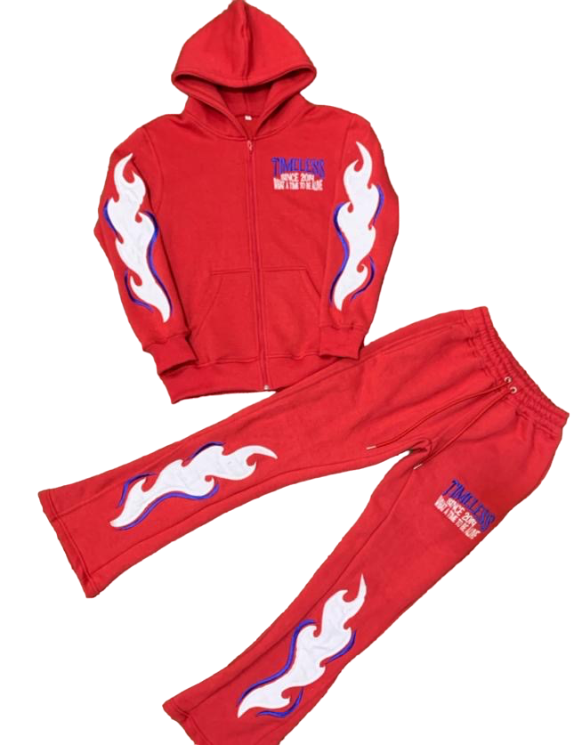 Flame Sweatsuit - Red/Blue