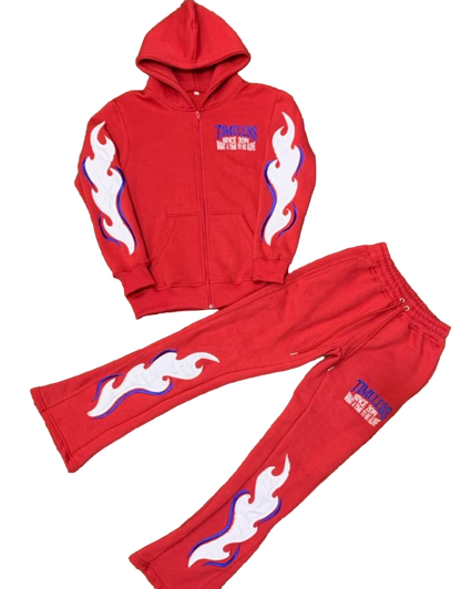 Flame Sweatsuit - Red/Blue